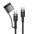 Кабел за данни / зареждане – Acefast C22-05 – Type-C към Type-C, Fast Charging, MagSafe 3 адаптер, 240W, 48V/5A, 1.2m – Черен