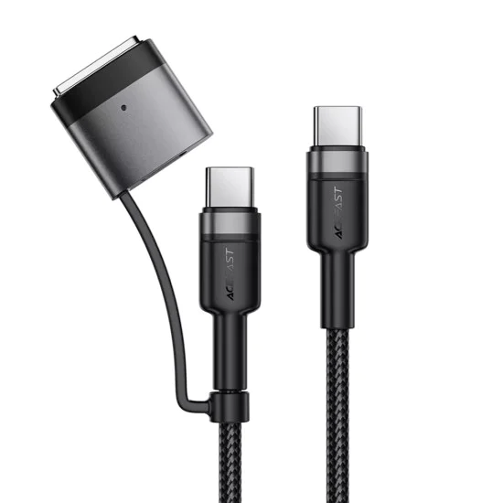 Кабел за данни / зареждане – Acefast C22-05 – Type-C към Type-C, Fast Charging, MagSafe 3 адаптер, 240W, 48V/5A, 1.2m – Черен