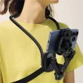 Стойка за врат (E33) за GoPro и телефон - Acefast - със скоба, 360° регулируема, силиконова лента за врат - Черно