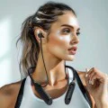 Безжични слушалки (N6) за спорт - Acefast - тип Neckband (зад врата), Bluetooth 5.4, IPX4, слот за TF карта, 1000mAh - Черно