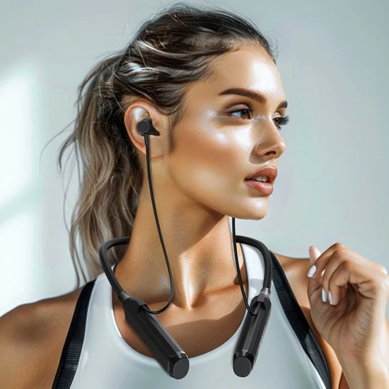 Безжични слушалки (N6) за спорт - Acefast - тип Neckband (зад врата), Bluetooth 5.4, IPX4, слот за TF карта, 1000mAh - Черно