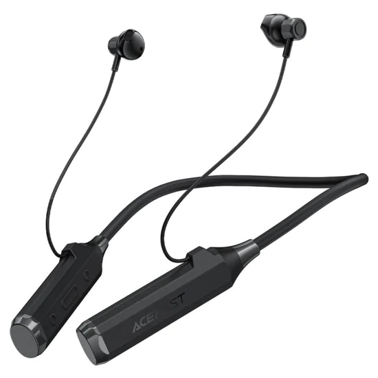 Безжични слушалки (N6) за спорт - Acefast - тип Neckband (зад врата), Bluetooth 5.4, IPX4, слот за TF карта, 1000mAh - Черно