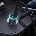 Зарядно за кола (B16) - Acefast - Бързо зареждане, USB, Type-C, 95W, с кабел 1.2м, алуминий - Метално сиво