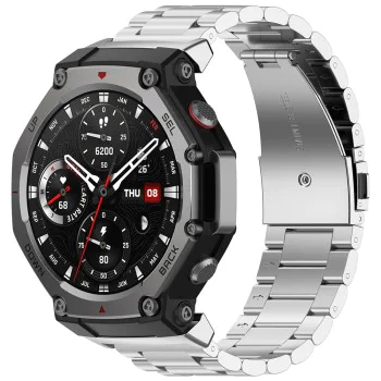 Каишка за часовник – Techsuit W010 – Amazfit T-Rex 3 – Сребриста
