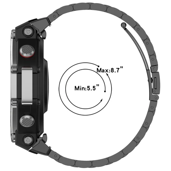 Каишка за часовник – Techsuit W010 – Amazfit T-Rex 3 – Черна