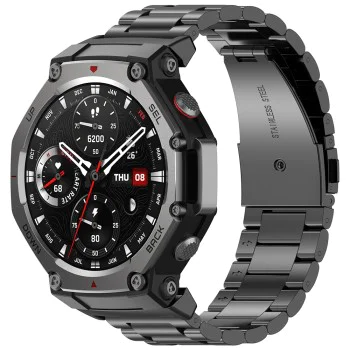 Каишка за часовник – Techsuit W010 – Amazfit T-Rex 3 – Черна