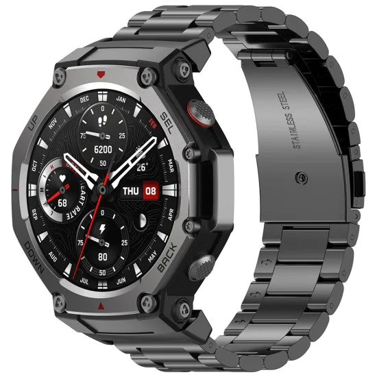 Каишка за часовник – Techsuit W010 – Amazfit T-Rex 3 – Черна