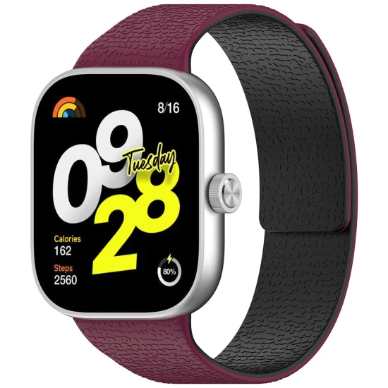 Каишка – Techsuit W016 – Xiaomi Smart Band 9 Pro / 8 Pro / Redmi Watch 4 / Watch 5 – Wine Red / Black