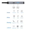 Techsuit - Докинг станция TurboChargeX 3 в 1 (H4) - Type-C към Type-C, USB, HDMI, 4K@30Hz, PD87W - Сив