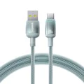 Кабел за данни Baseus Discolor Series (E0420800) - USB към Type-C, Найлонова оплетка, 480Mbps, 100W, 1м - Син/Зелен