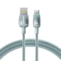 Кабел за данни Baseus Discolor Series (E0420801) - USB към Type-C, Найлонова оплетка, 480Mbps, 100W, 2м - Син/Зелен