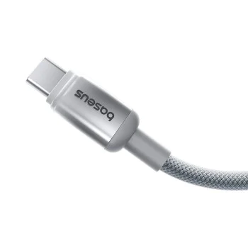 Кабел за данни Discolor (E0420802) - Baseus - USB-A към USB-C, 100W, 480Mbps, 1м - Сребрист