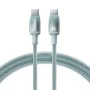 Кабел за данни Discolor (E0420700) - Baseus - USB-C към USB-C, 100W, 480Mbps, 1м - Синьо/Зелено