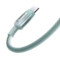 Кабел за данни Discolor (E0420701) - Baseus - USB-C към USB-C, 100W, 480Mbps, 2м - Синьо/Зелено