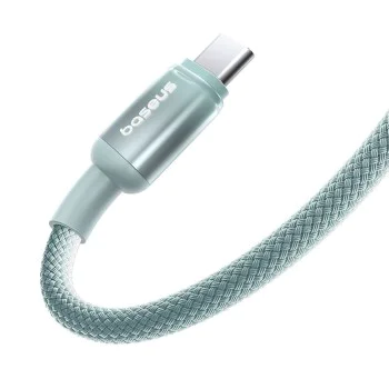 Кабел за данни Discolor (E0420701) - Baseus - USB-C към USB-C, 100W, 480Mbps, 2м - Синьо/Зелено