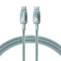 Кабел за данни Discolor (E0420701) - Baseus - USB-C към USB-C, 100W, 480Mbps, 2м - Синьо/Зелено