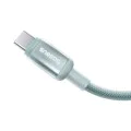Кабел за данни Discolor (E0420701) - Baseus - USB-C към USB-C, 100W, 480Mbps, 2м - Синьо/Зелено