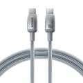 Кабел за данни Discolor (E0420702) - Baseus - USB-C към USB-C, 100W, 480Mbps, 1м - Сребрист