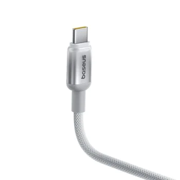 Кабел за данни Discolor (E0420702) - Baseus - USB-C към USB-C, 100W, 480Mbps, 1м - Сребрист