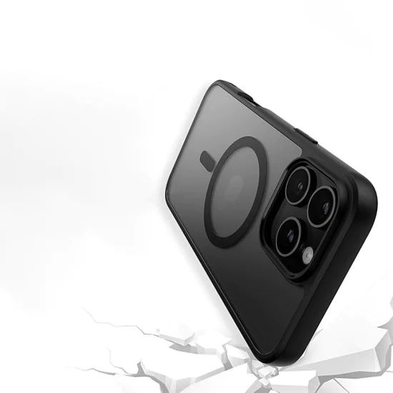 Калъф за iPhone 16 - PanzerGlass® - HardCase Black MagSafe & Frame Series - Прозрачен