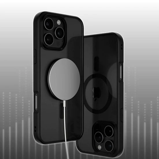 Калъф за iPhone 16 - PanzerGlass® - HardCase Black MagSafe & Frame Series - Прозрачен