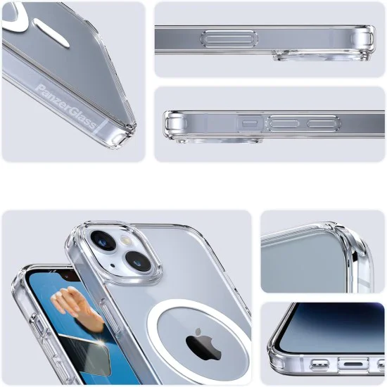 Калъф за iPhone 16 - PanzerGlass® - HardCase бял MagSafe серия - Прозрачен