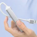 Techsuit - Докинг станция PolarisBridge 4 в 1 (H19) - USB към 2x USB 2.0, 1x USB 3.0, 1x Type-C - Сив/Бял