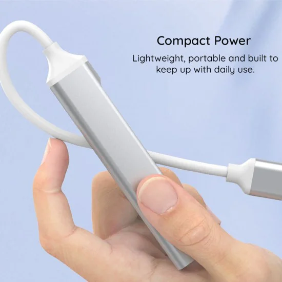 Techsuit - Докинг станция PolarisBridge 4 в 1 (H18) - USB-C към 1x USB 3.0, 2x USB 2.0, 1x Type-C - Сив/Бял
