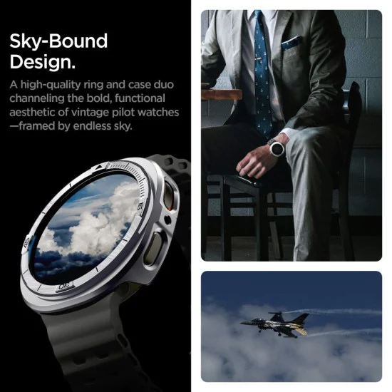 Безел Spigen Tune Pro Pilot – Samsung Galaxy Watch8 44mm – Сребрист