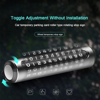 Techsuit - Premium SlideGuard за табела с телефонен номер (SN2) - Временен знак за паркиране за табло, самозалепващ се, цинкова сплав - черен