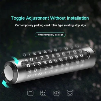 Techsuit - Premium SlideGuard за табела с телефонен номер (SN2) - Временен знак за паркиране за табло, самозалепващ се, цинкова сплав - черен