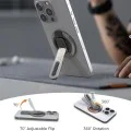 Поставка / държач с MagSafe – Techsuit AluStandX (SB1) – 360°, регулируем, алуминий & цинк – Сив