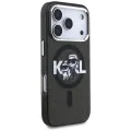 Калъф за iPhone 17 Pro – с MagSafe – Karl Lagerfeld (KLHMP17LHGKCGKBK) IML Glitter Karl & Choupette Sketch Logo – Черен