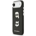Калъф за iPhone 17 Air – Karl Lagerfeld (KLHCP17MPSFDHPOK) FW Grained Heads Pins & Logo – Черен