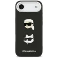 Калъф за iPhone 17 Air – Karl Lagerfeld (KLHCP17MPSFDHPOK) FW Grained Heads Pins & Logo – Черен