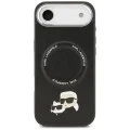 Калъф за iPhone 17 Air – с MagSafe – Karl Lagerfeld (KLHMP17MPSMLRKCK) Leather Karl & Choupette Pins – Черен