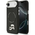 Калъф за iPhone 17 Air – с MagSafe – Karl Lagerfeld (KLHMP17MPSMLRKCK) Leather Karl & Choupette Pins – Черен