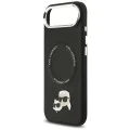 Калъф за iPhone 17 Air – с MagSafe – Karl Lagerfeld (KLHMP17MPSMLRKCK) Leather Karl & Choupette Pins – Черен