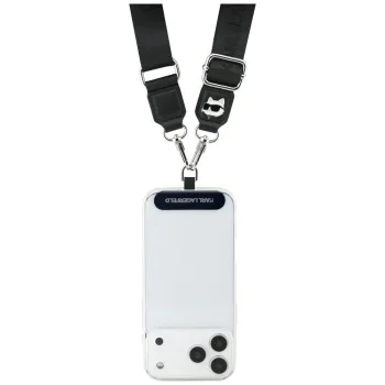 Страп държач – Karl Lagerfeld (KLUCNCHPSPK) Tether Patch Choupette Metal Logo – Черен