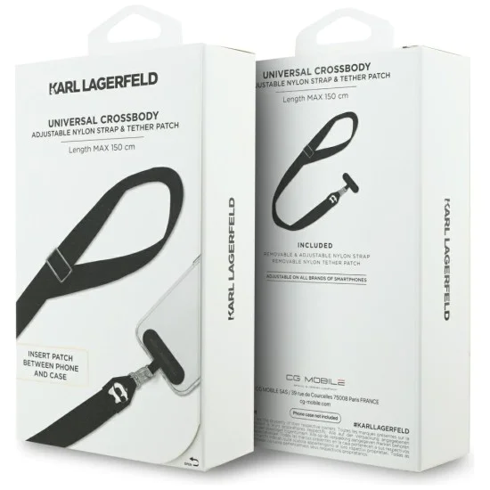 Страп държач – Karl Lagerfeld (KLUCNCHPSPK) Tether Patch Choupette Metal Logo – Черен