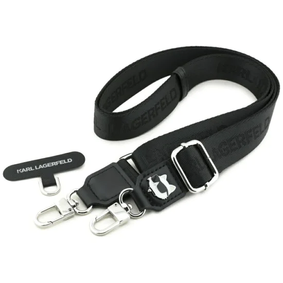 Страп държач – Karl Lagerfeld (KLUCNCHPSPK) Tether Patch Choupette Metal Logo – Черен