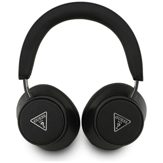 Безжични слушалки – Guess (GUBHC15PGMRTRK) Saffiano Triangle Logo – Bluetooth, ENC, On-ear, Eco Leather – Черен