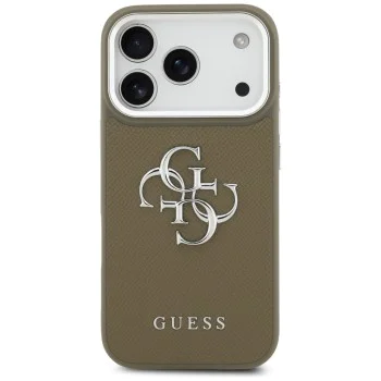 Калъф за iPhone 17 Pro – Guess (GUHCP17LPG4SMCEW) Hardcase Grained Big 4G Classic Logo – Кафяв