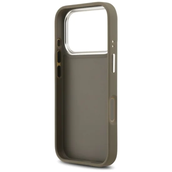 Калъф за iPhone 17 Pro – Guess (GUHCP17LPG4SMCEW) Hardcase Grained Big 4G Classic Logo – Кафяв