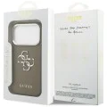 Калъф за iPhone 17 Pro – Guess (GUHCP17LPG4SMCEW) Hardcase Grained Big 4G Classic Logo – Кафяв