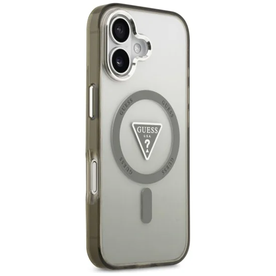 Калъф за iPhone 17 – с MagSafe – Guess (GUHMP17SHGTMLCGA) IML Gradient Triangle Logo – Каки