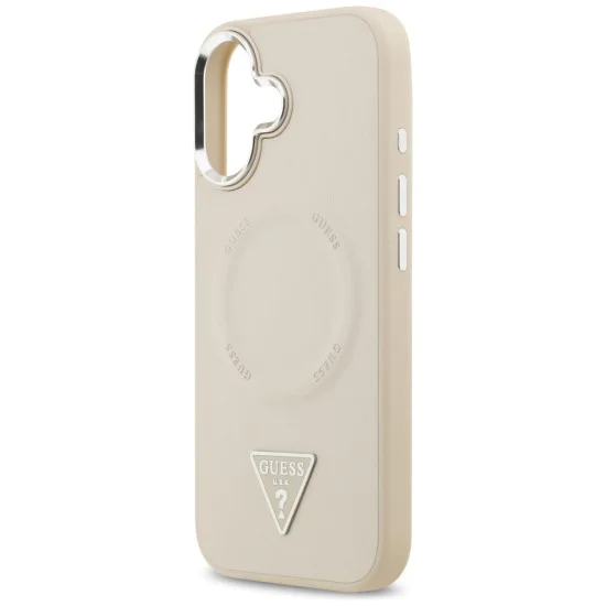 Калъф за iPhone 17 – с MagSafe – Guess (GUHMP17SPSDTSCME) Hardcase Triangle Logo – Бежов