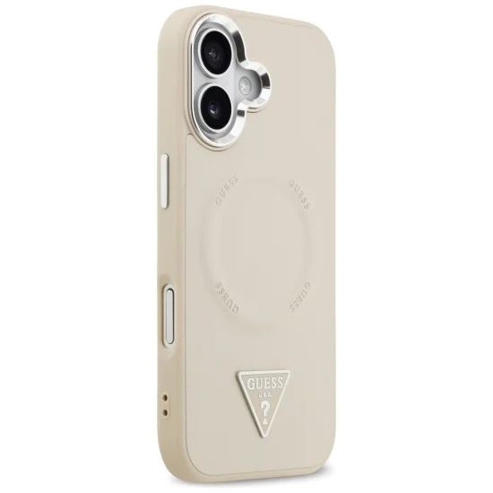 Калъф за iPhone 17 – с MagSafe – Guess (GUHMP17SPSDTSCME) Hardcase Triangle Logo – Бежов