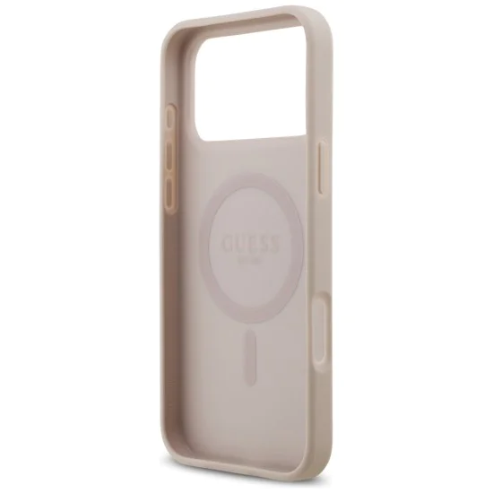Калъф за iPhone 17 Pro Max – с MagSafe – Guess (GUHMP17XP4PGRSGP) 4G Circle Classic Logo – Розов