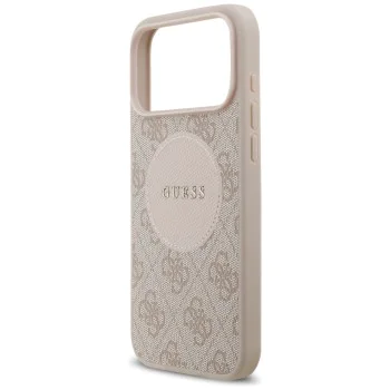 Калъф за iPhone 17 Pro Max – с MagSafe – Guess (GUHMP17XP4PGRSGP) 4G Circle Classic Logo – Розов